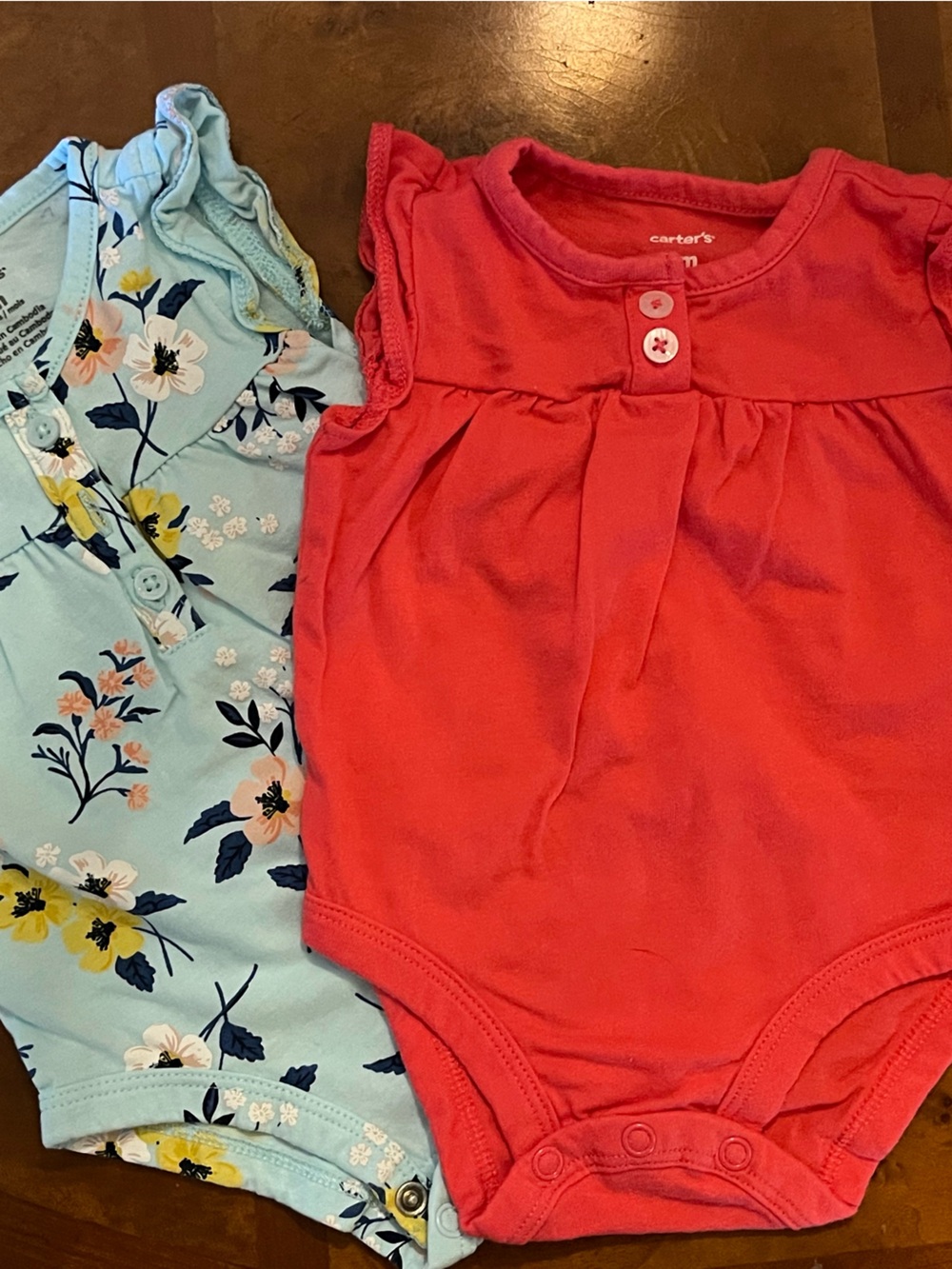 Carter’s Baby Girl 3M Sleeveless Bodysuit Bundle Floral Pink 2 Piece